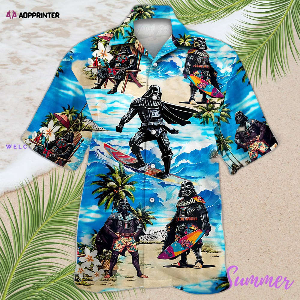 Darth Vader Star Wars Surfing Hawaiian Shirt Shorts Summer 2023 Hot