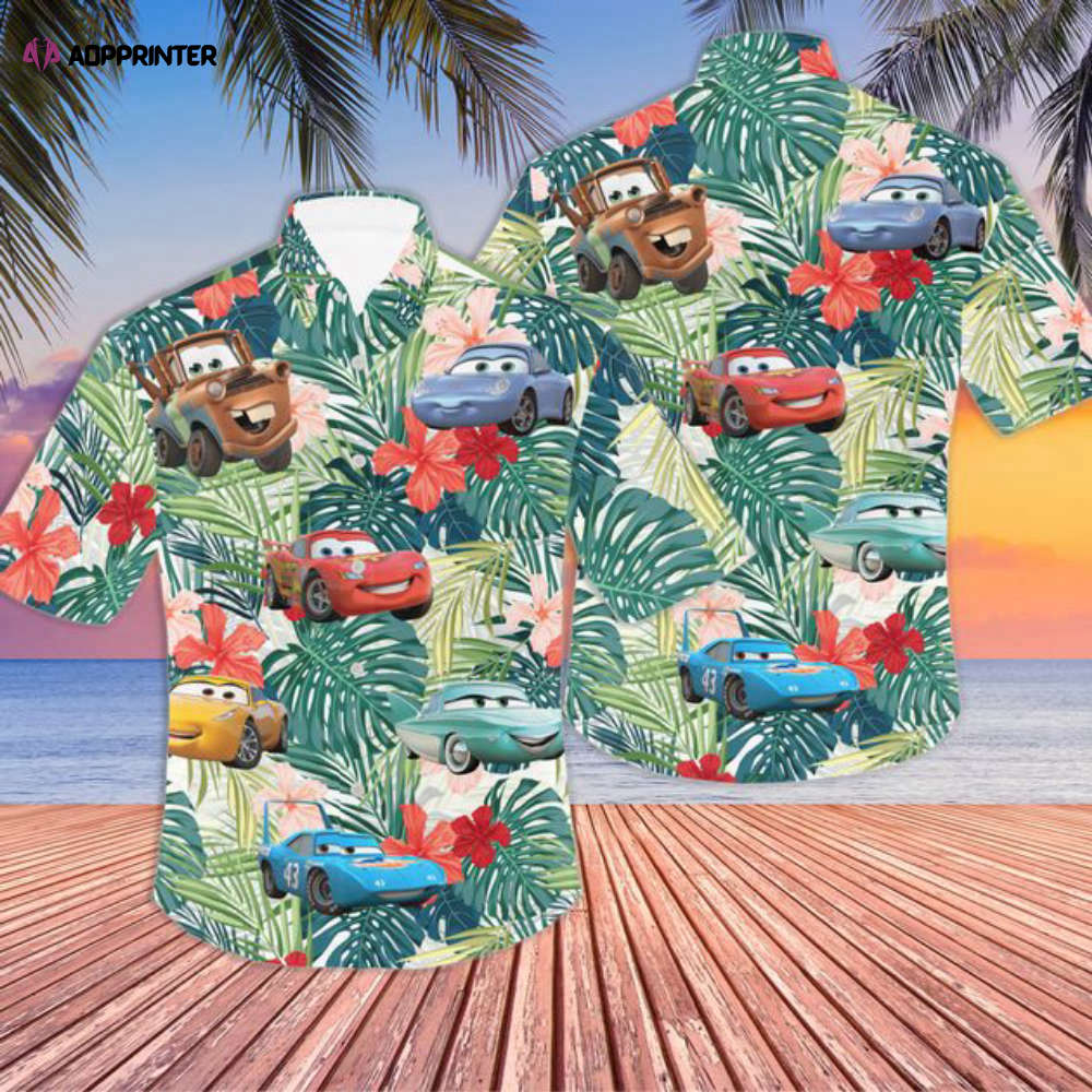 Disney Cars Group Hawaiian Shirt, Disney Car Aloha Shirt
