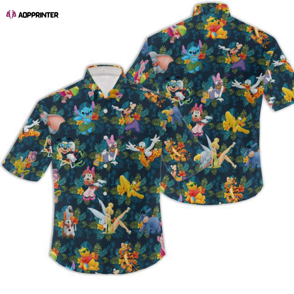 Disney characters hawaiian shirt
