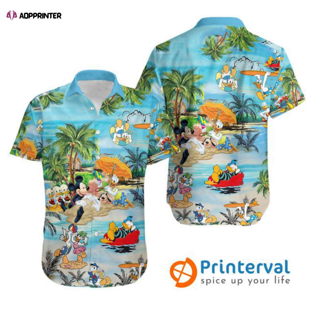 Disney Donald Duck Summer Vacation Cartoon Hawaiian Shirt - Aopprinter