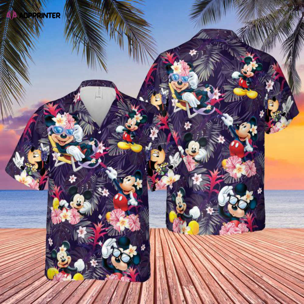 Disney Mickey Mouse Hawaiian Shirt,Summer Beach Trip Family Hawaiian Shirt, Aloha Hawaiian Beach Shirt