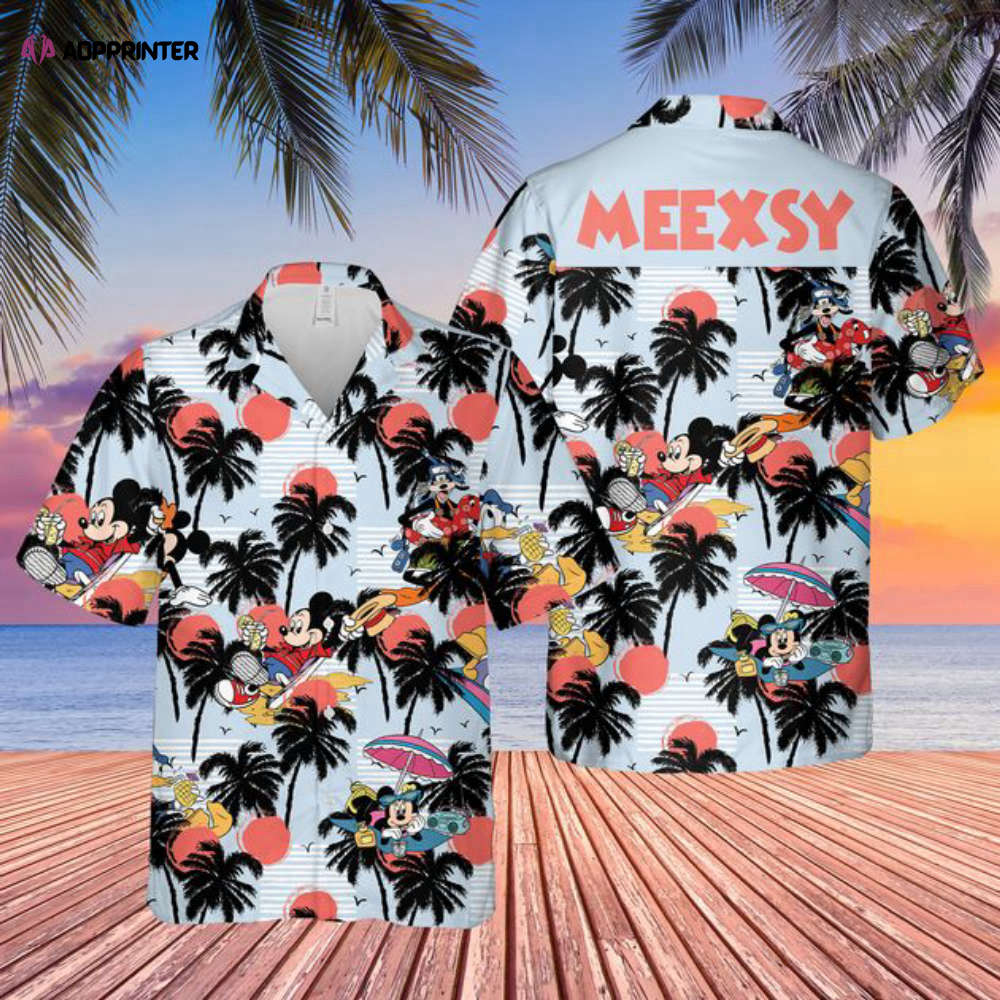 Disney Mickey Mouse Hawaiian Shirt, Summer Button Up Shirt, Summer Beach Trip Family Hawaiian Shirt