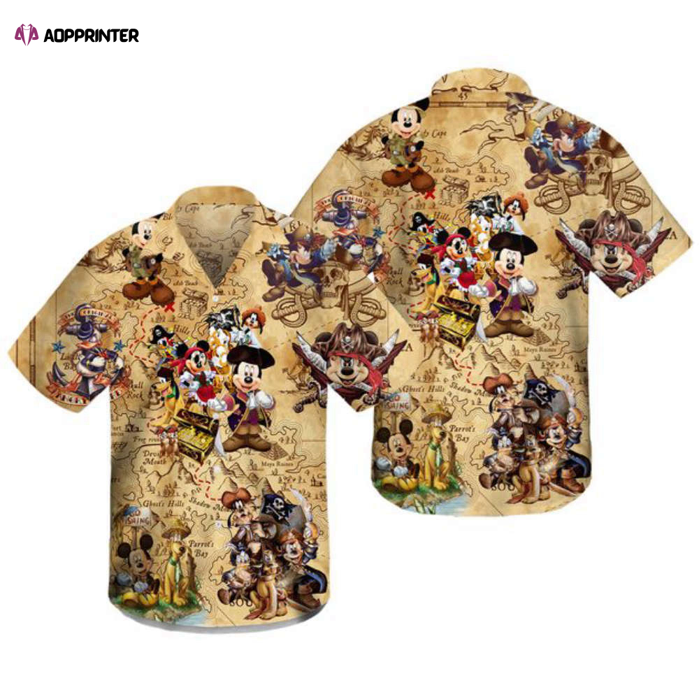 Disney Pirate Hawaiian Shirt, Mickey Pirate Hawaiian Shirt