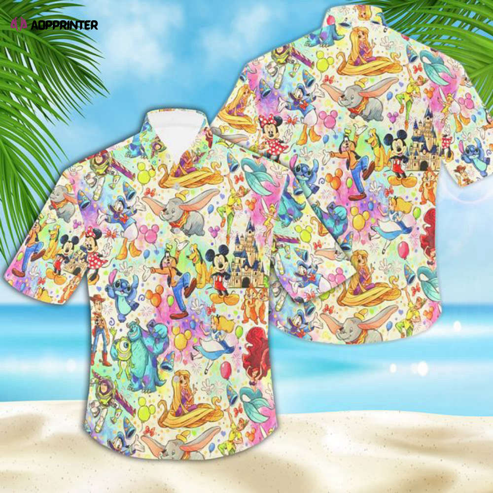 Disney World Mickey Stitch Ohana Hawaiian Shirt