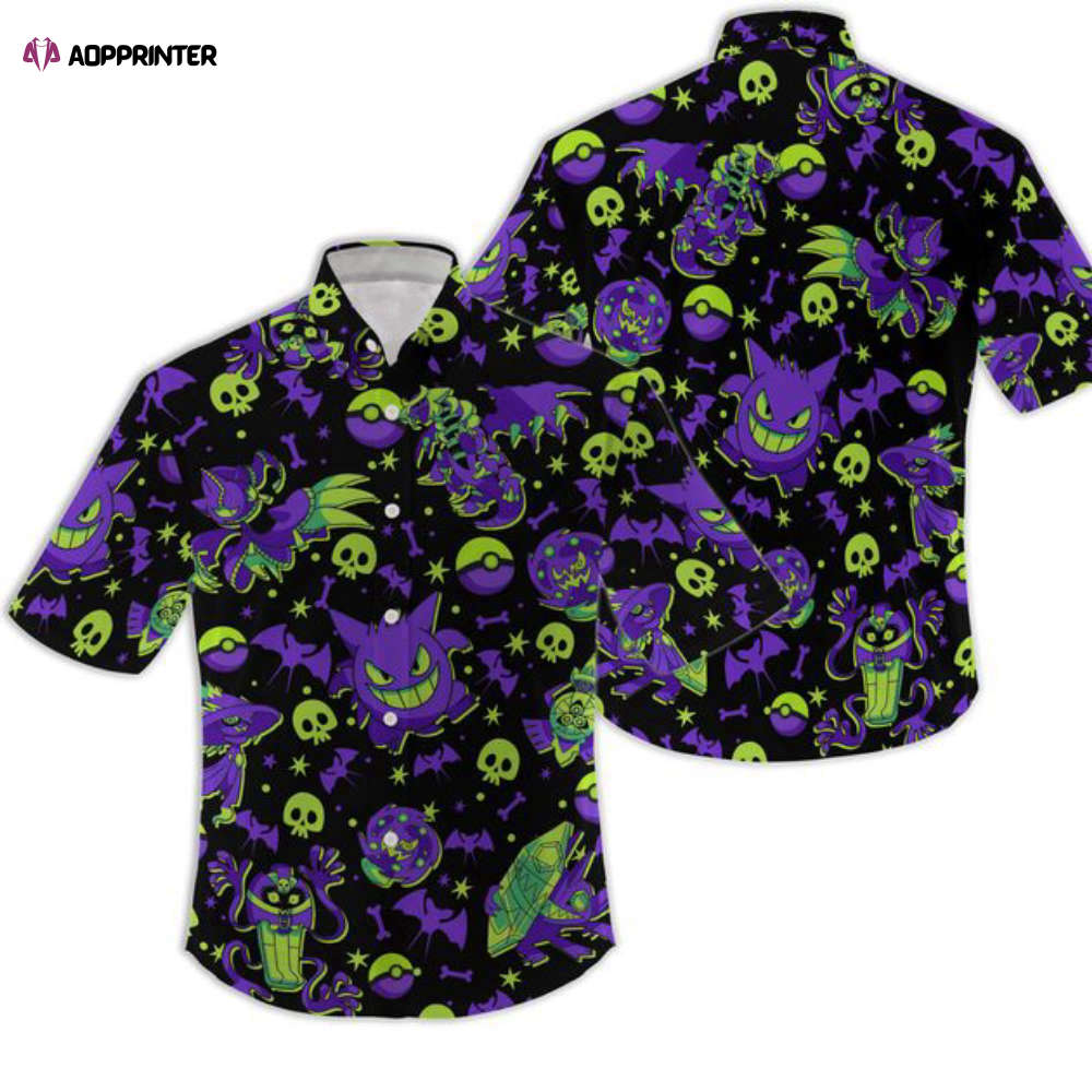Gengar Pokemon Hawaiian shirt Trend 2023 - Aopprinter