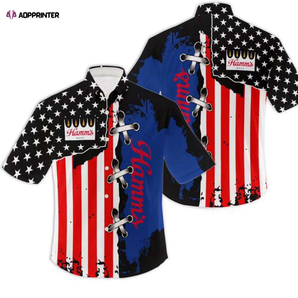 Hamms American Flag Hawaiian Shirt
