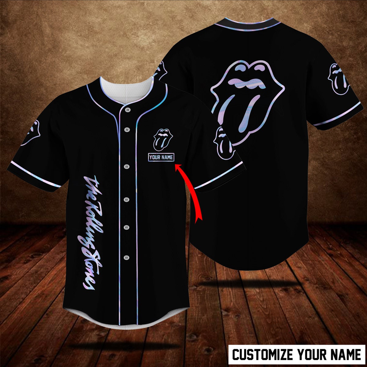 The Rolling Stones Baseball Jersey Sport Custom Name Baseball Shirt Gift for Men