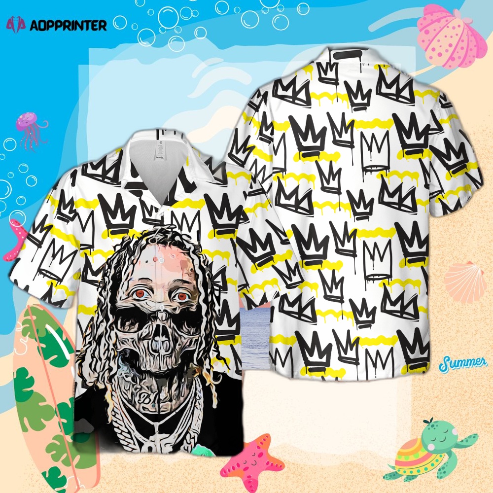 Lil Durk Hip hop Rapper Crown Pattern Hawaiian Shirt