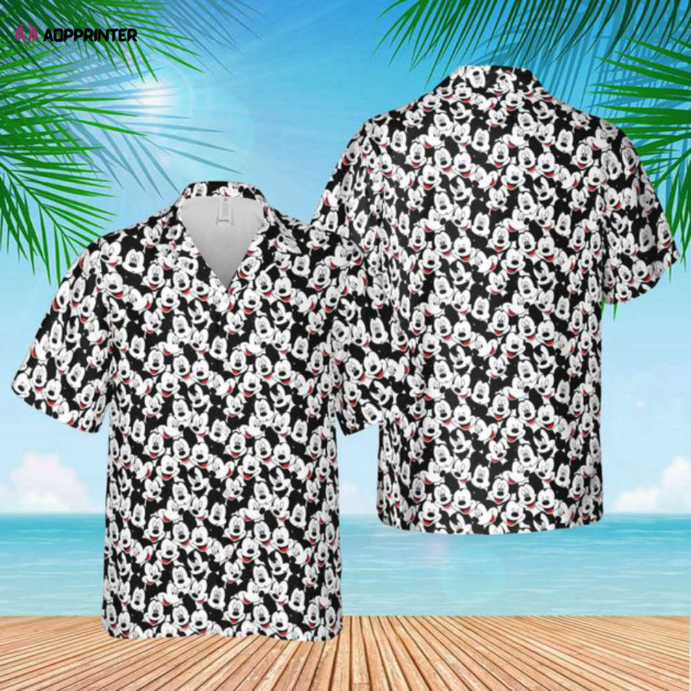 Many Faces of Mickey Mouse – Disney Inspired Men’s Button Down Hawaiians Shirt