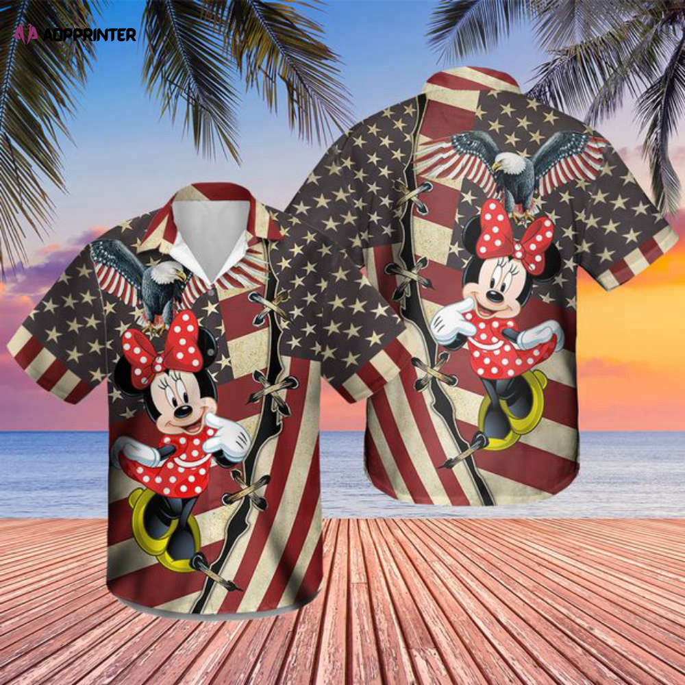 Minnie Mouse Hawaiian shirt 4th July US Flag firework Patriot Day Minnie Hawaii shirt