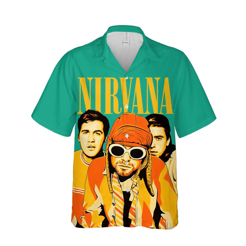 Nirvana Merch Art Rock Music Premium Unique Cuban Shirt Hawaiian Shirt