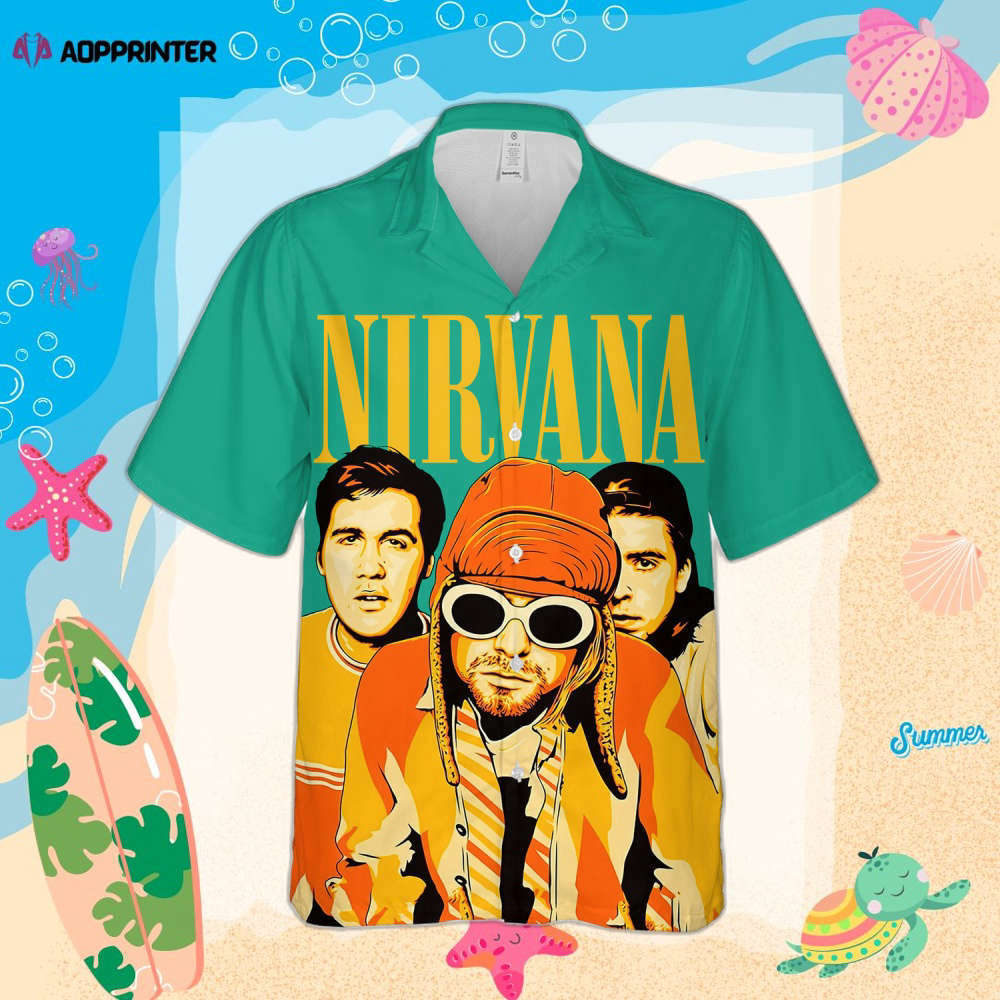 Nirvana Merch Art Rock Music Premium Unique Cuban Shirt Hawaiian Shirt