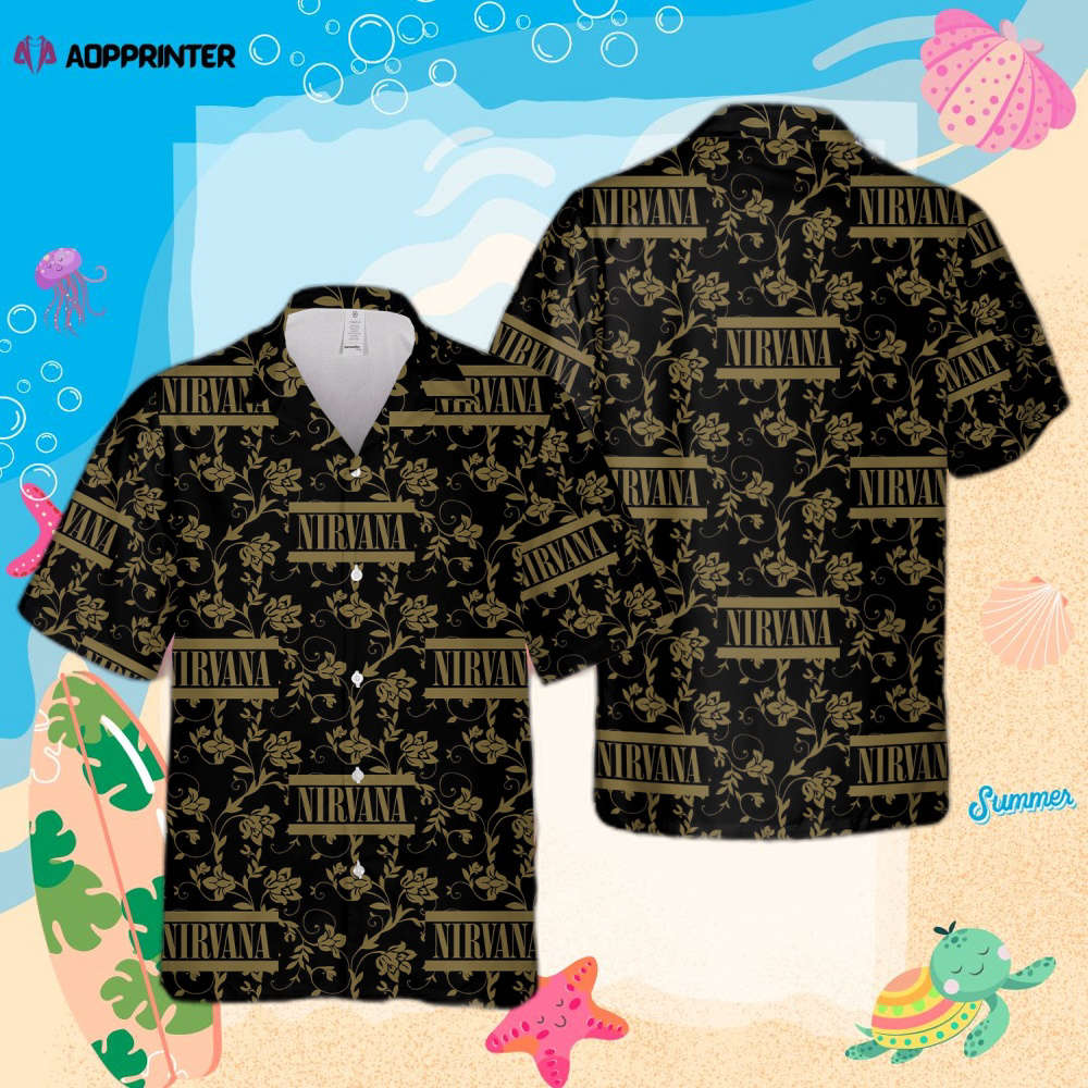 Nirvana Rock Band Flowers Pattern Hawaiian Shirt