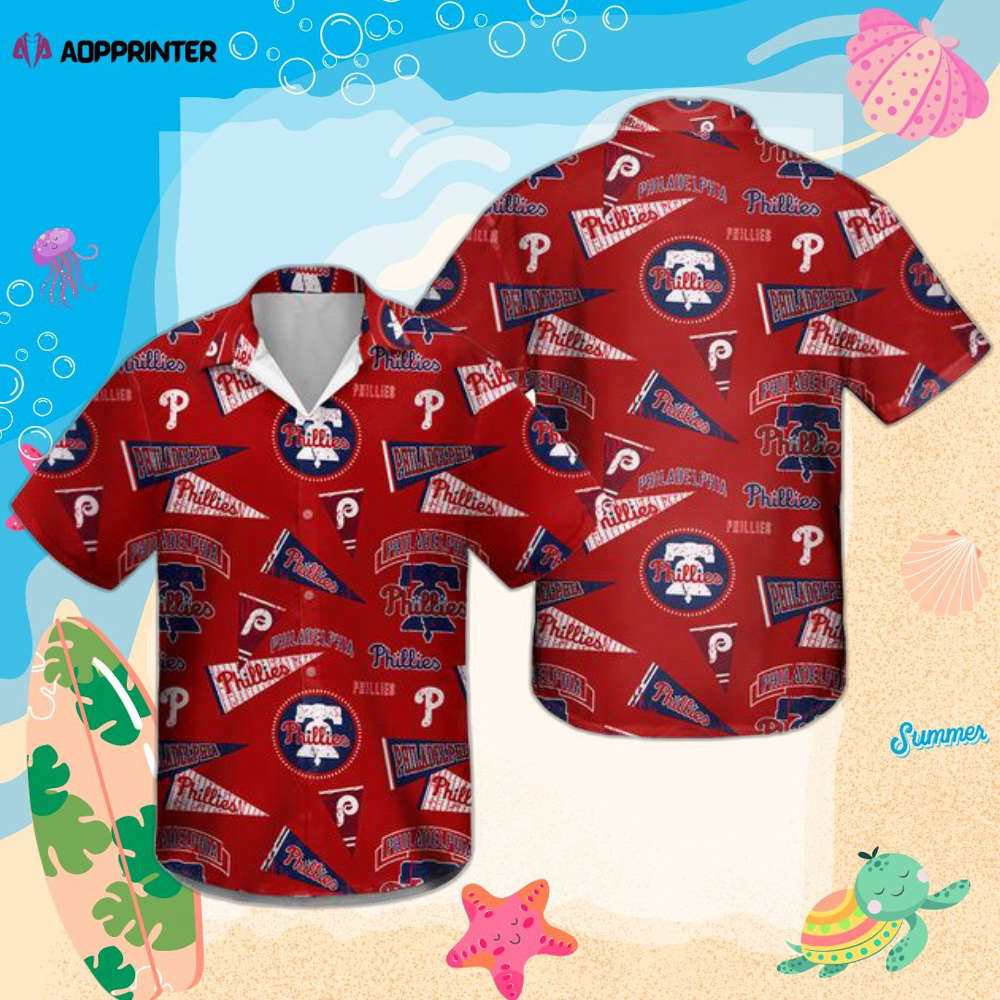 Philadelphia Phillies Retro Hawaiian shirt, Summer Vacation Hawaiian Shirt