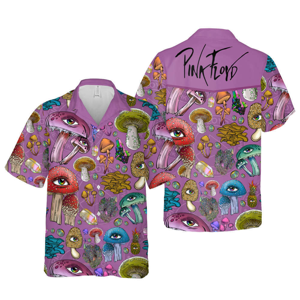 Pink Floyd Mushroom Pattern Rock Music Cuban Shirt Premium Hawaiian Shirt