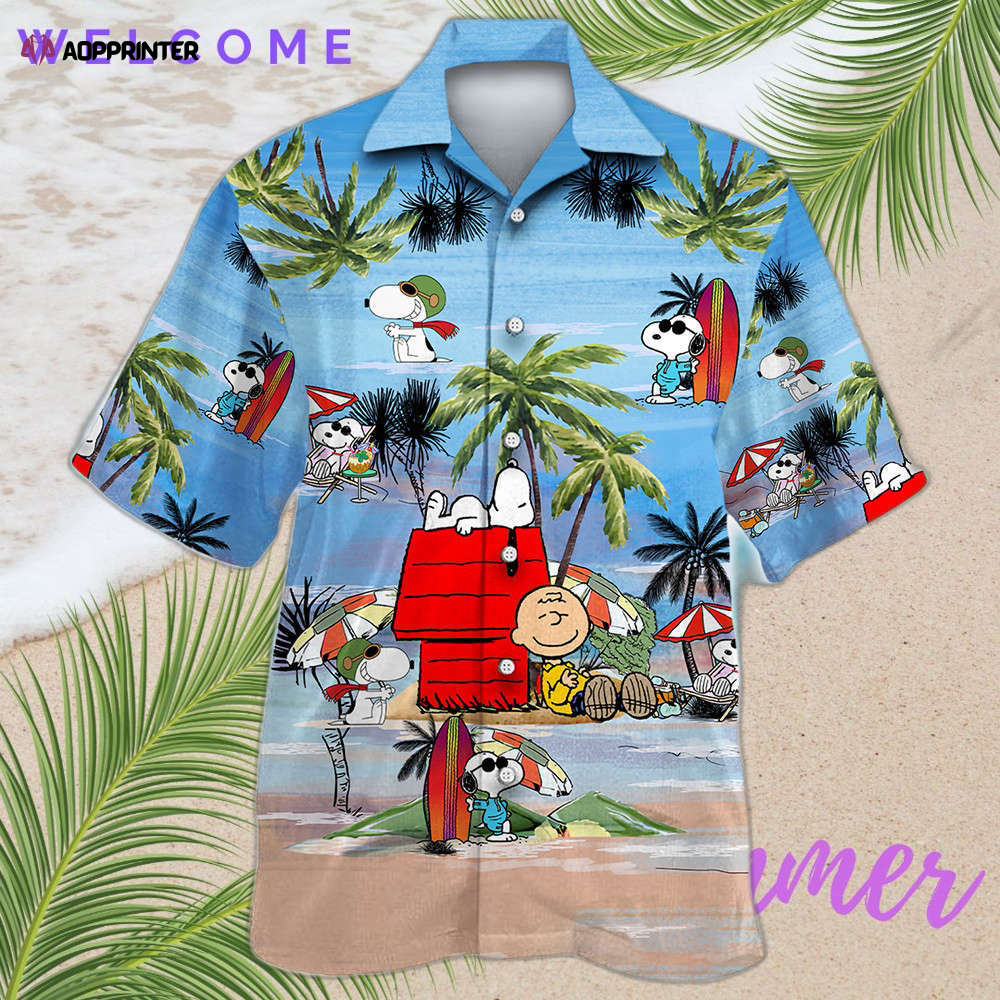 Snoopy Summer Time Hawaiian Shirt Shorts Blue Summer 2023 Hot