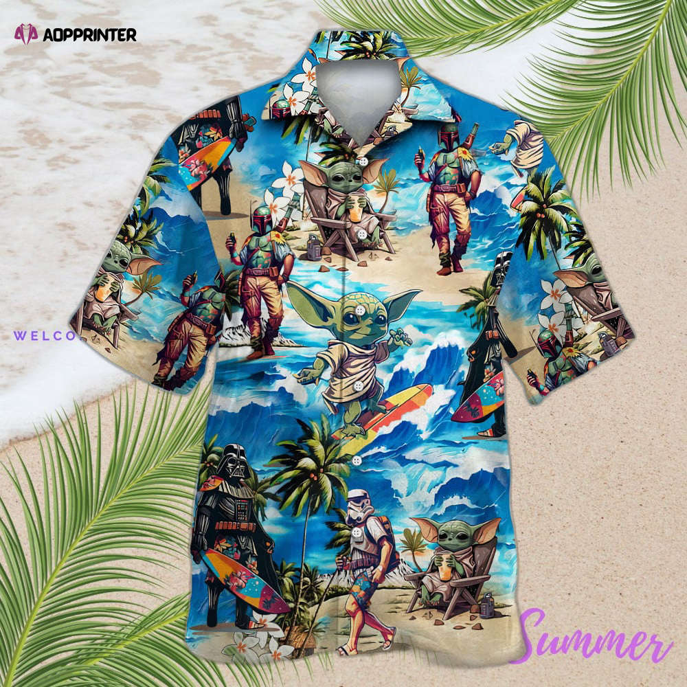 Star Wars Darth Vader Geometric Pattern Black Hawaiian Shirt Shorts Summer 2023 Hot