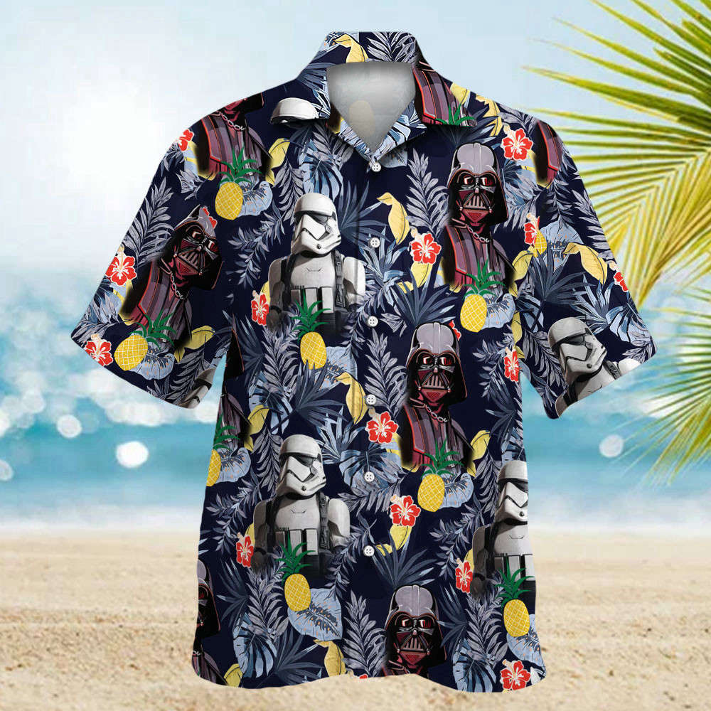 Star Wars Darth Vader Storm Trooper Flower Hawaiian Shirt Shorts Summer 2023 Hot