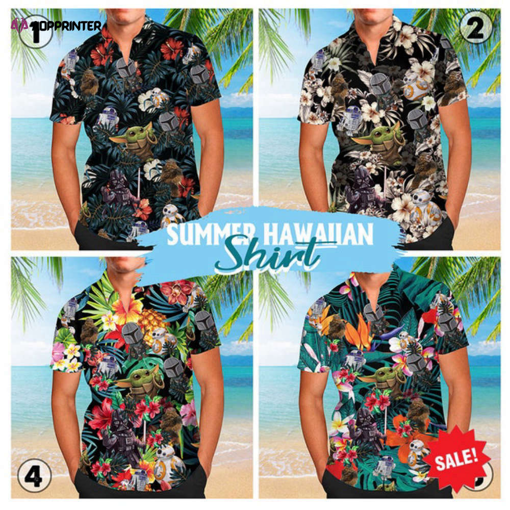 Star Wars Floral Aloha Hawaiian Button Down Shirt