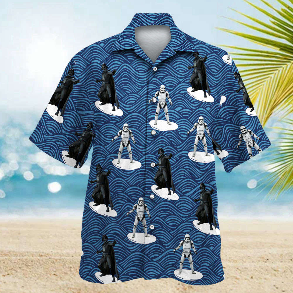 Star Wars Storm Trooper Darth Vader Surfing Hawaiian Shirt Shorts Summer 2023 Hot