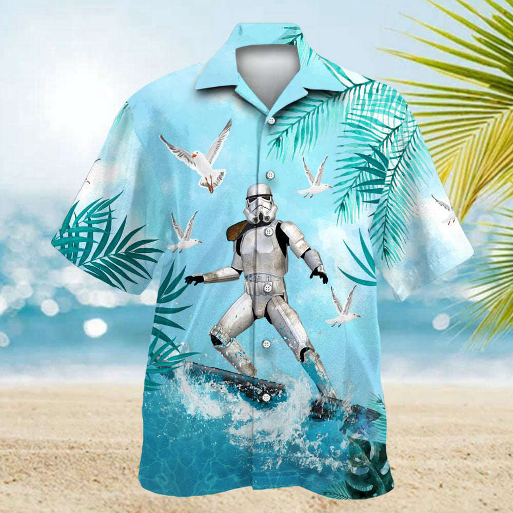 Star Wars Stormtrooper Surfing Hawaiian Shirt Shorts Summer 2023 Hot