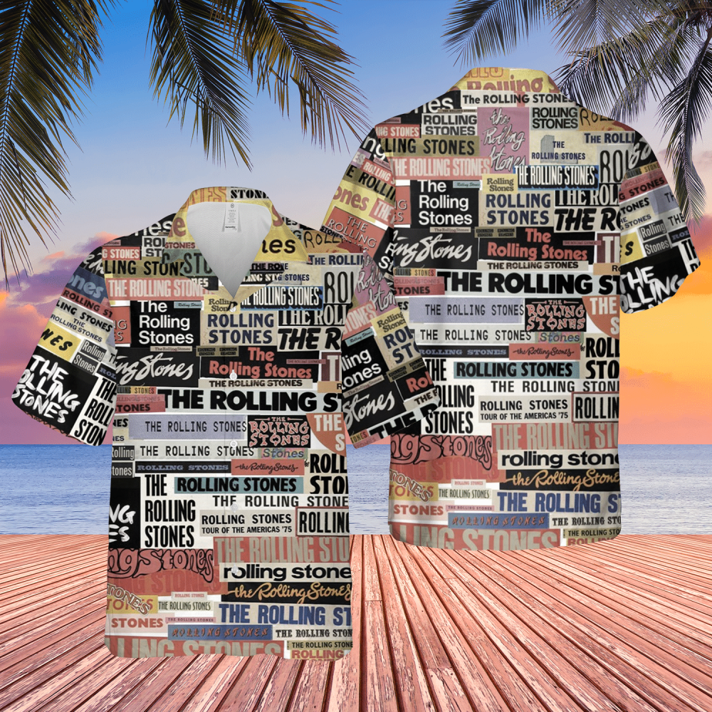 The Rolling Stones Pattern Hawaiian Shirt Rock ‘n Roll Lovers