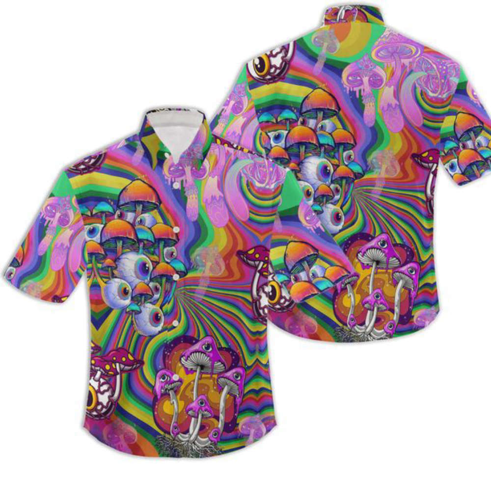 Trippy Mushroom Hawaiian Shirt Summer Trending