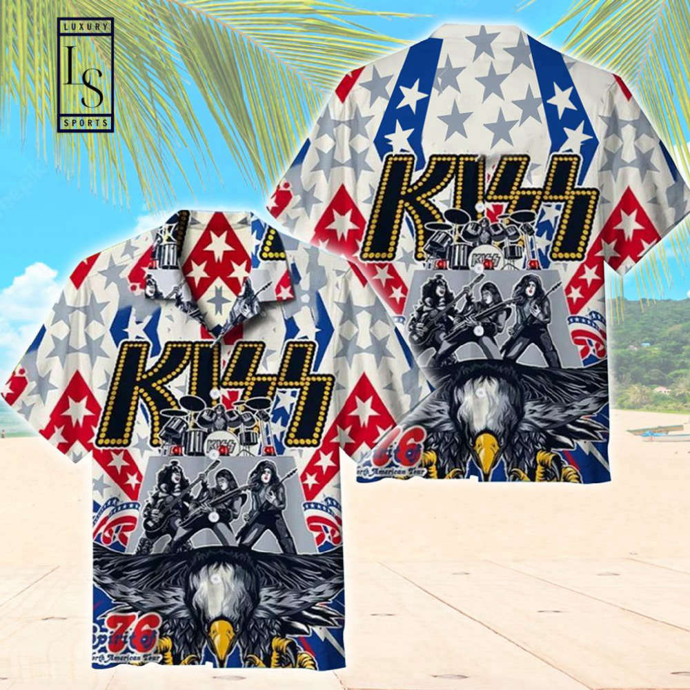 Kiss Eagle Hawaiian Shirt Independent gift July Father Day Gift 2023