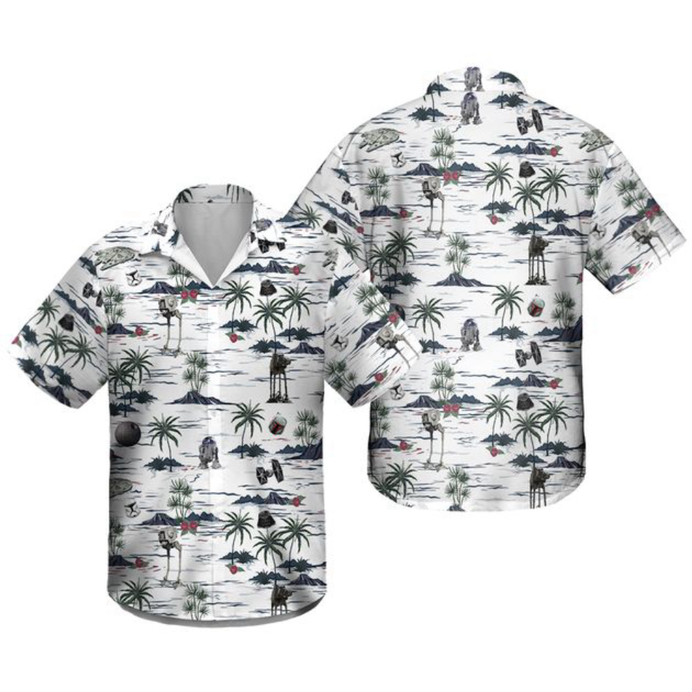 Set Trek Hawaiian Shirt And Men Shorts, Trek Starships Beach Button Shirt