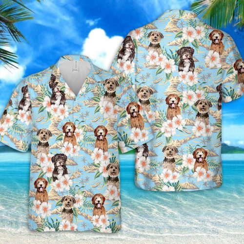 Custom Hawaiian Shirt with Dog Face Personalized Pet Face Hawaiian Shirts Honeymoon