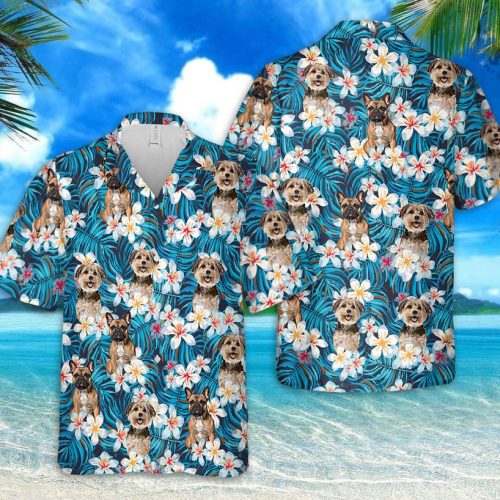 Custom Dog Hawaiian Shirt Men with Pet Face Short Sleeve Beach Shirt Honeymoon Shirts Anniversary Wedding