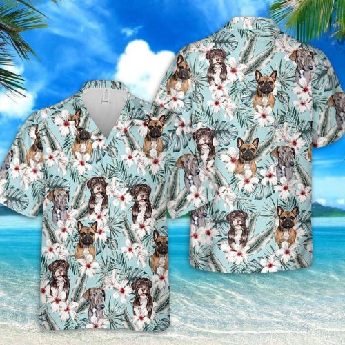 Custom Tropical Dog Hawaiian Shirt for Men Perfect For Beach Or Poolside Gatherings