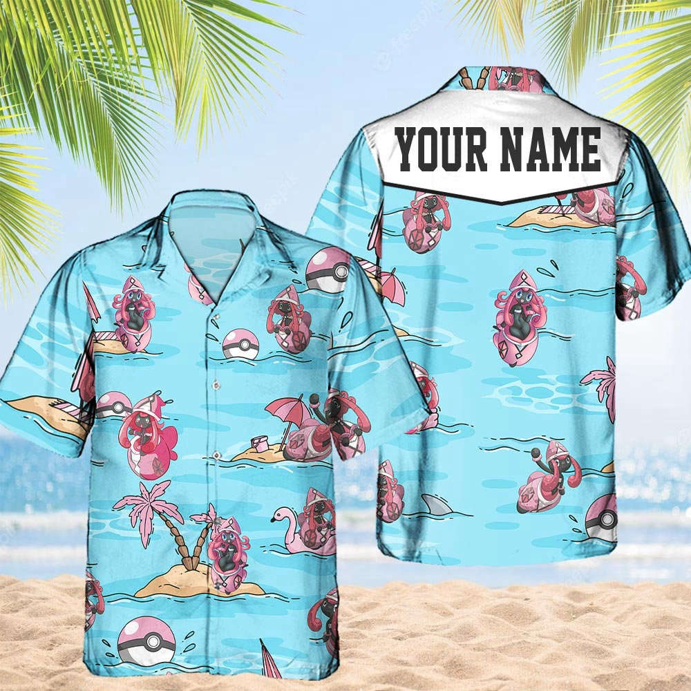 Custom Pokemon Tabu Lele Hawaiian Aloha Hawaii Shirt Anime Tabu Lele ...