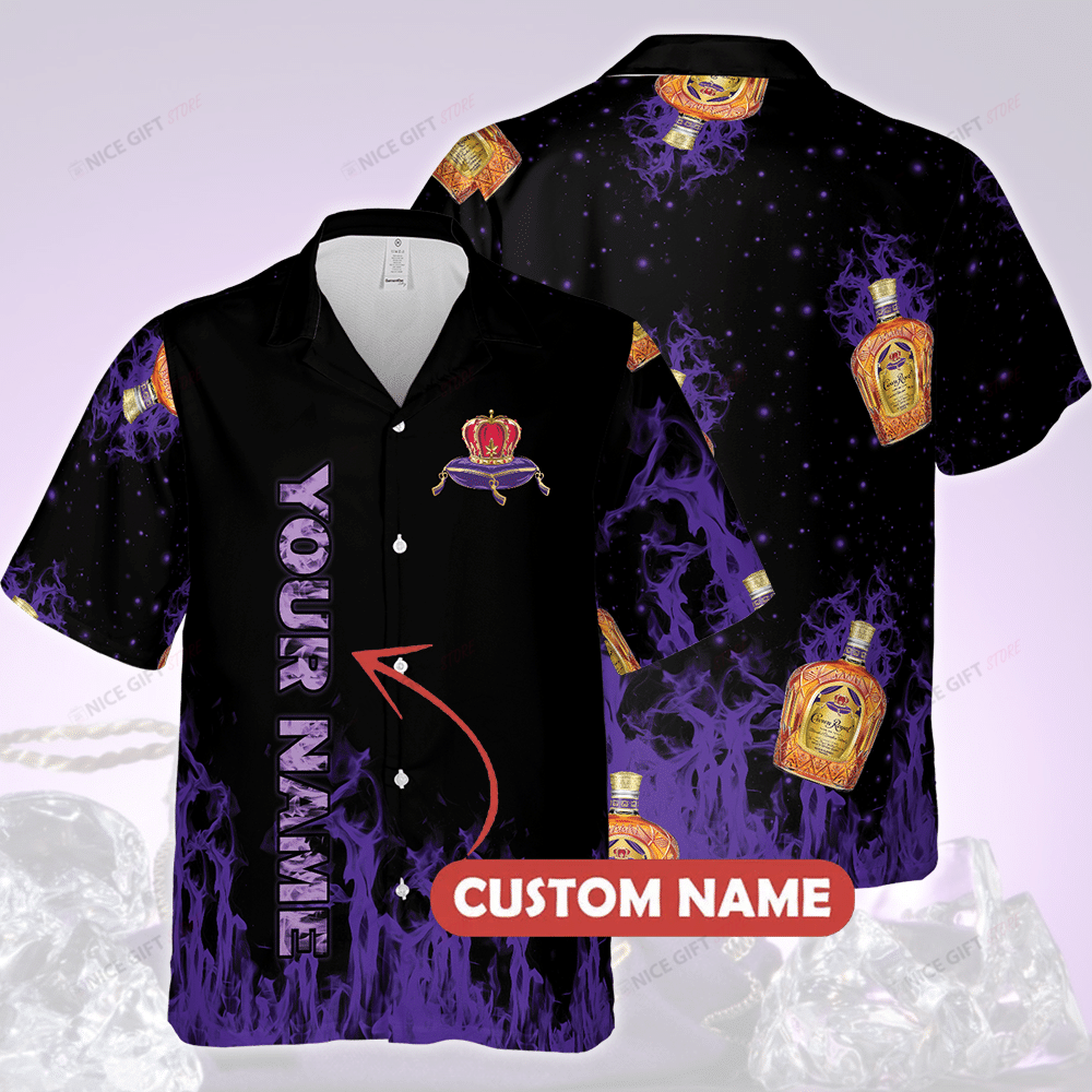Crown Royal Custom Name Hawaiian Shirt  Summer Holiday Gift