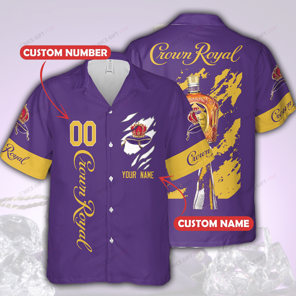 Crown Royal Custom Name Hawaiian Shirt  Summer Holiday Gift