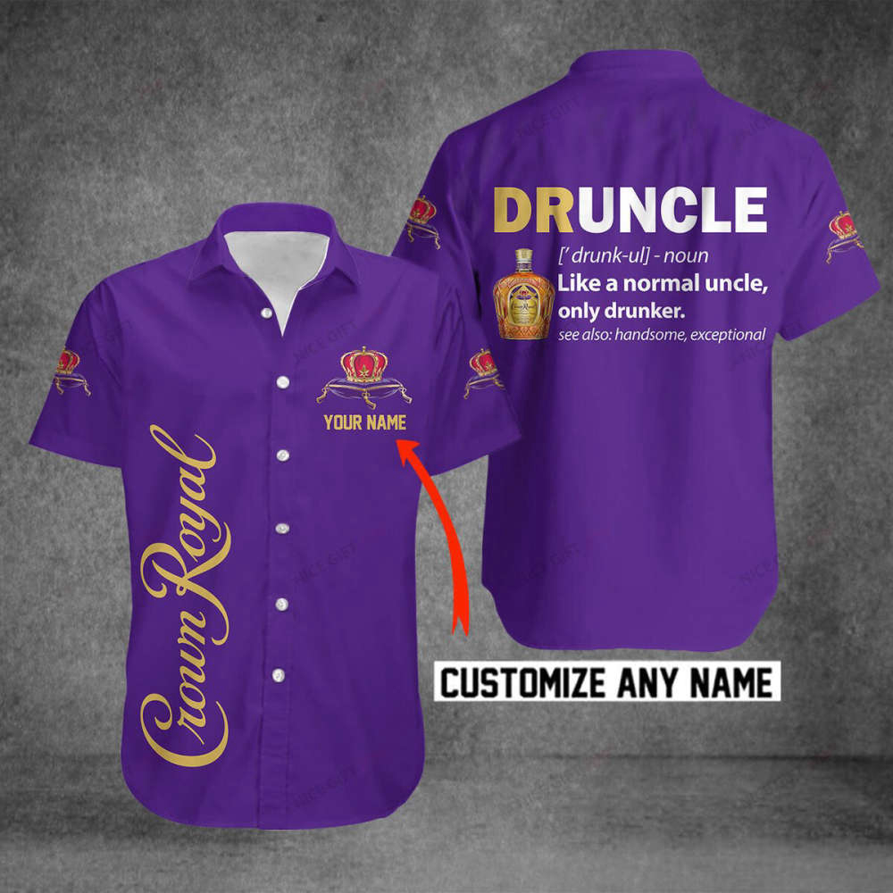 Crown Royal Druncle Custom Name Hawaiian Shirt  Summer Holiday Gift