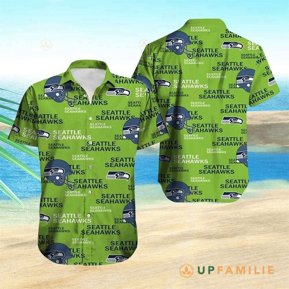 Seahawks Seattle Seahawks Summer Beach Button Down Hawaiian Shirt