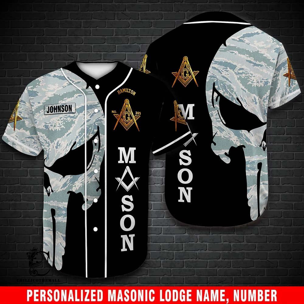 Custom Air Force Skull Baseball Jersey – Personalized Mason Design