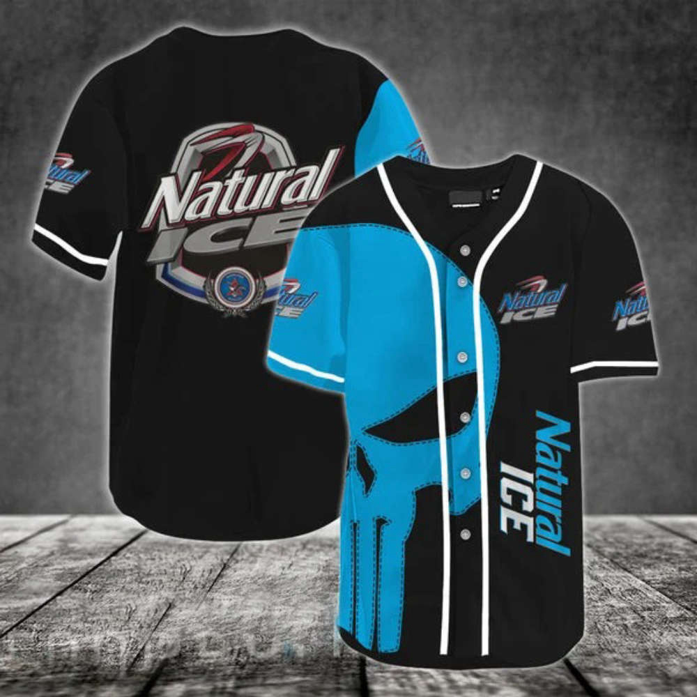 Blue Skull Natural Ice Baseball Jersey – Cool  Stylish Design for Optimal Performance