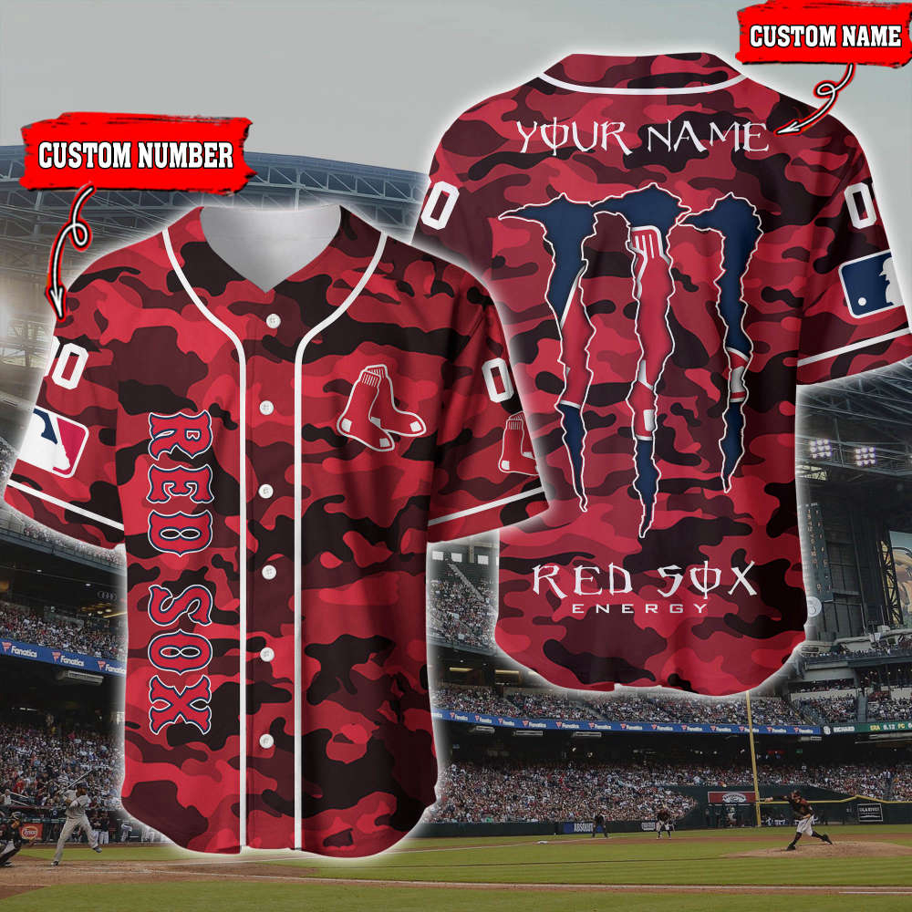 Custom Boston Red Sox 3D Printed Baseball Jersey – Personalized MLB Gear