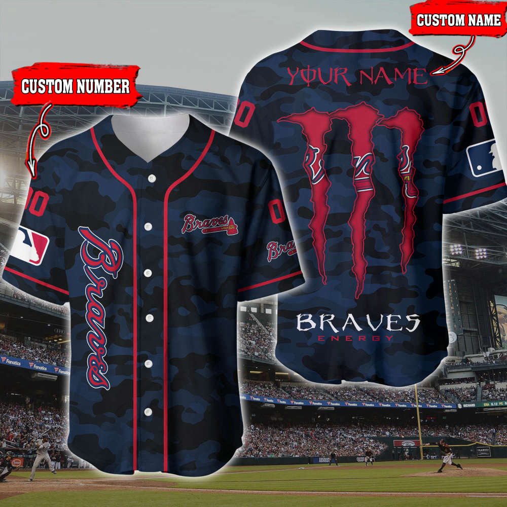 Custom Atlanta Braves 3D Printed Baseball Jersey – Personalized MLB Apparel