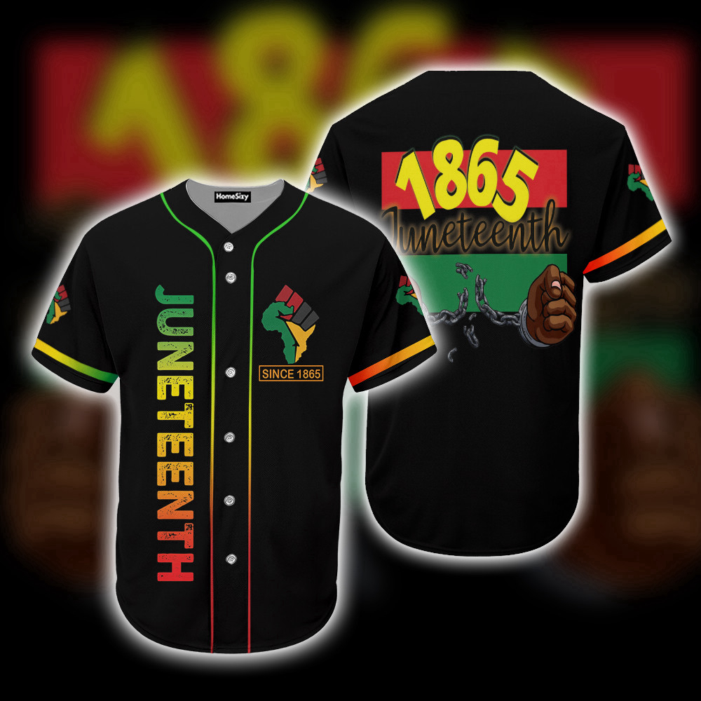 1865 Juneteenth Black Pride Baseball Jersey: Celebrate Freedom with Style