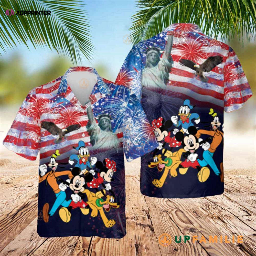 4th Of July S Eeyore Donkey Red Blue Fireworks Cool Hawaiian Shirt