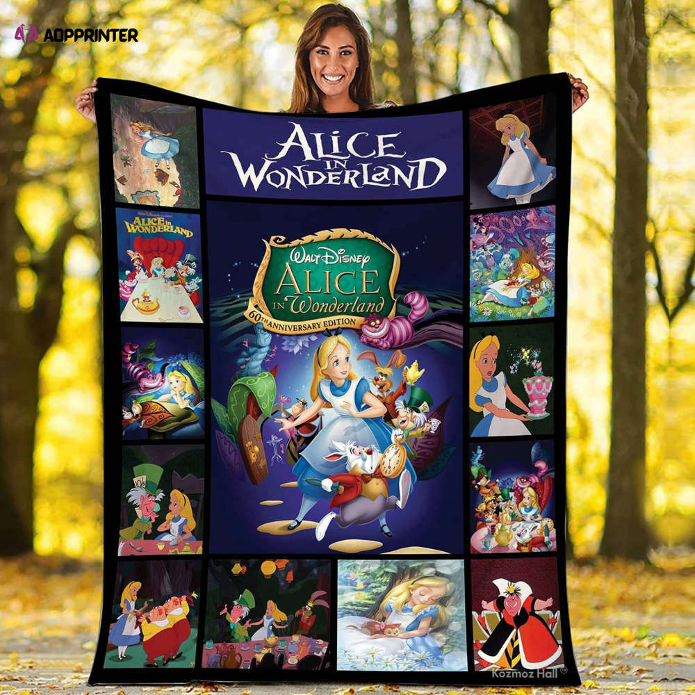 Alice In Wonderland Blanket, Alice In Wonderland Lovers Gift, Kid Quilt Blanket Bedding Set Sofa