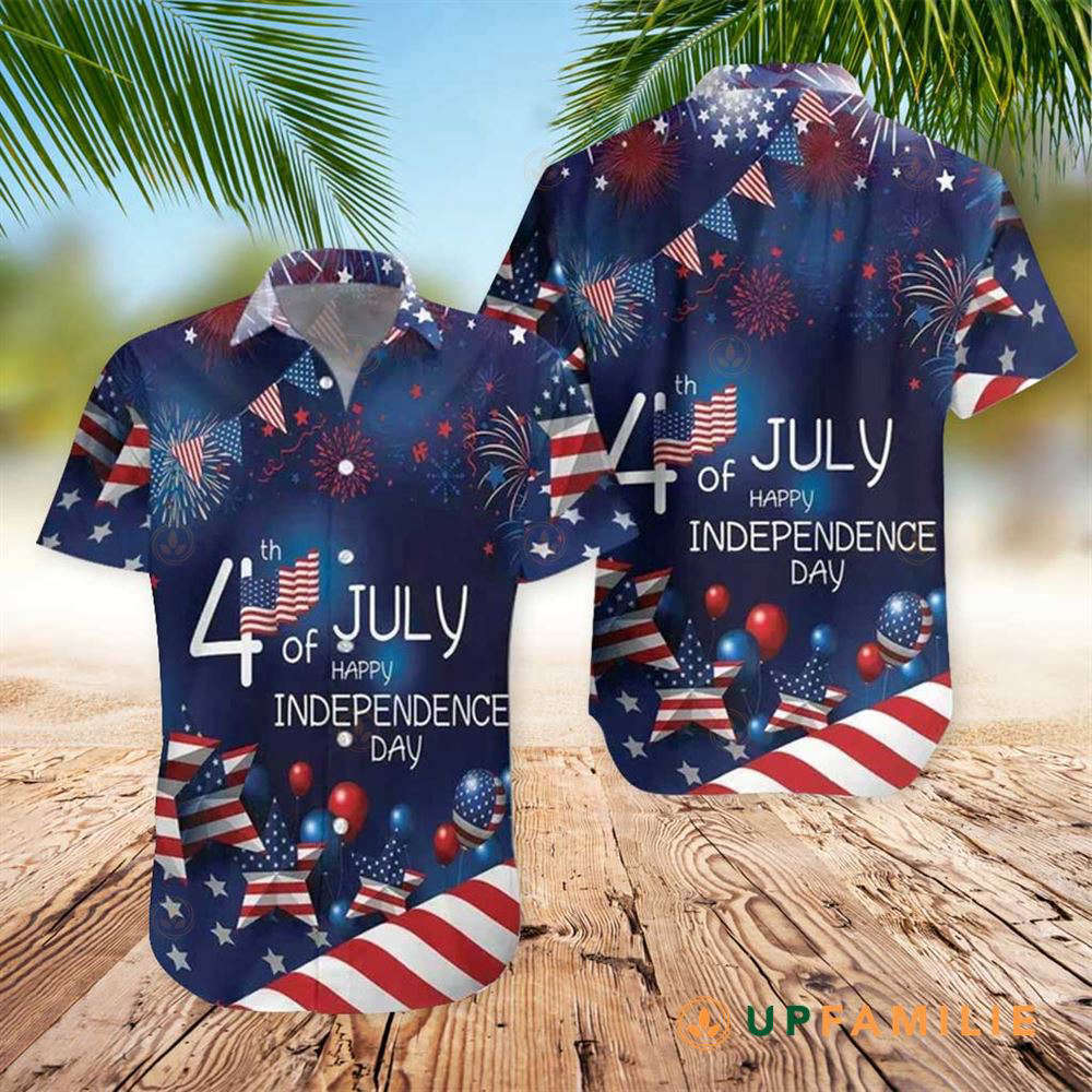 American Flag 4th Of July Watercolor Cool Hawaiian Shirt