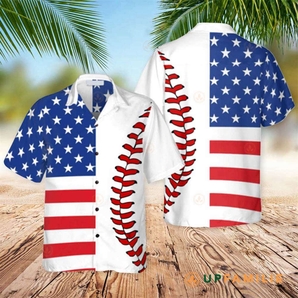American Flag Baseball American Flag Cool Hawaiian Shirt