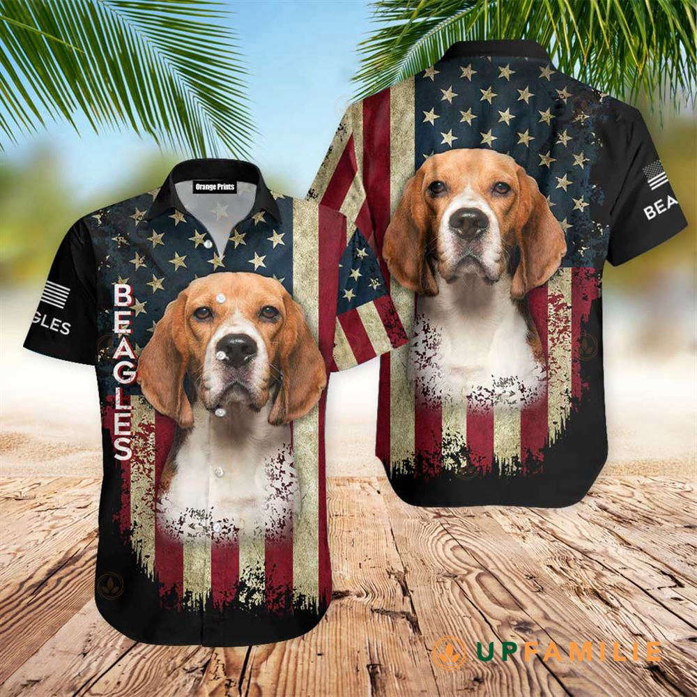 American Flag Beagle Dog American Flag Cool Hawaiian Shirt