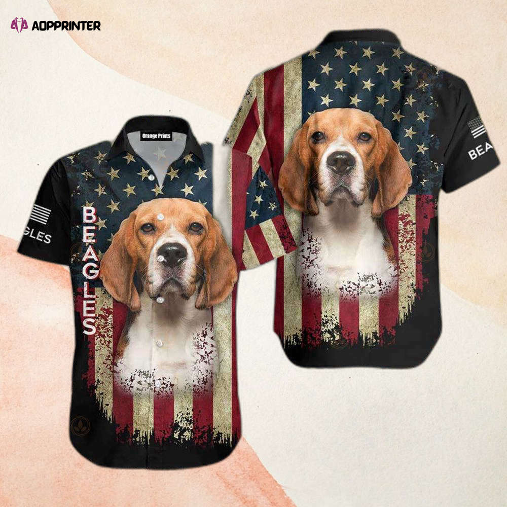 American Flag Beagle Dog American Flag Cool Hawaiian Shirt