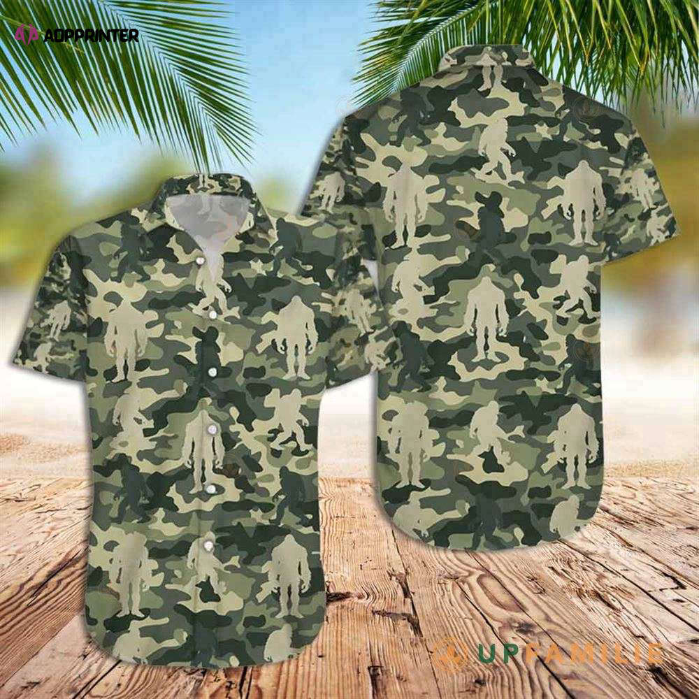 Bigfoot Amazing Bigfoot Camo Tropical Hawaiian Shirt