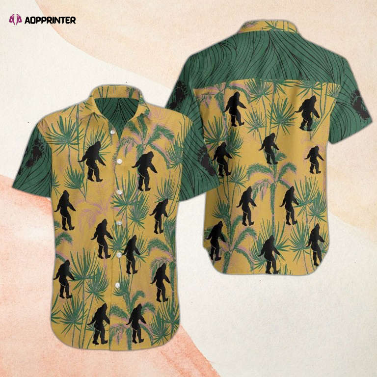 Bigfoot Summer Short Sleeve Hawaiian Beach Shirt